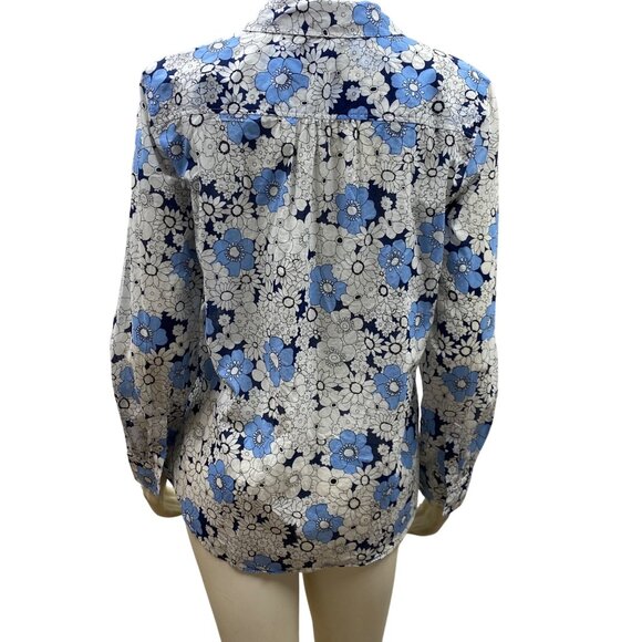 Talbots Floral‎ Long-Sleeve Button-Up Blouse Womens M - Picture 4 of 5